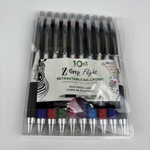 Zebra Z-Grip Flight Retractable Ballpoint Pens 1.2mm Bold Assorted 10ct